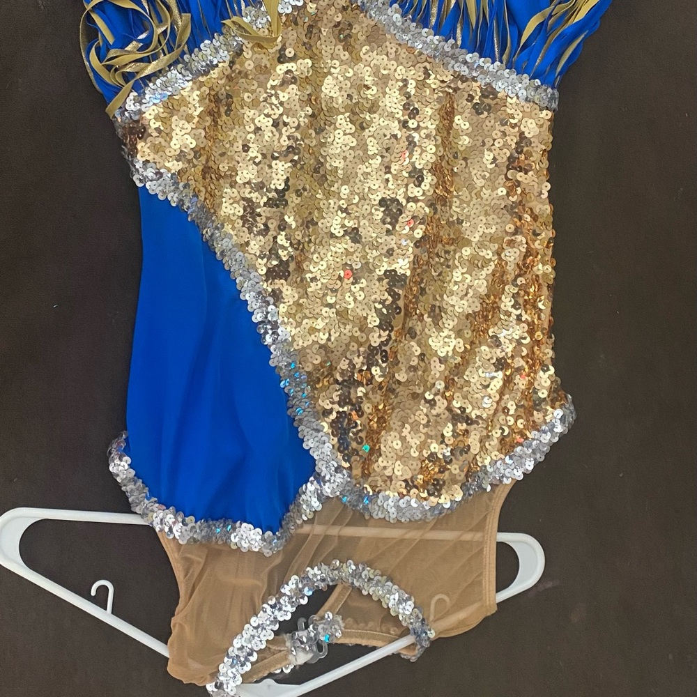Blue and Gold Gymnastics outfit. Never Worn